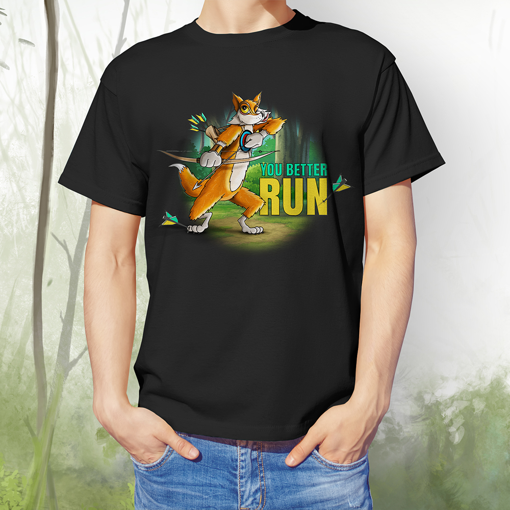 T-Shirt Fuchs better run schwarz