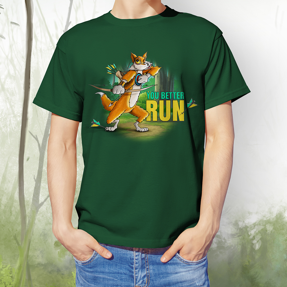 T-Shirt Fuchs better run bottle green