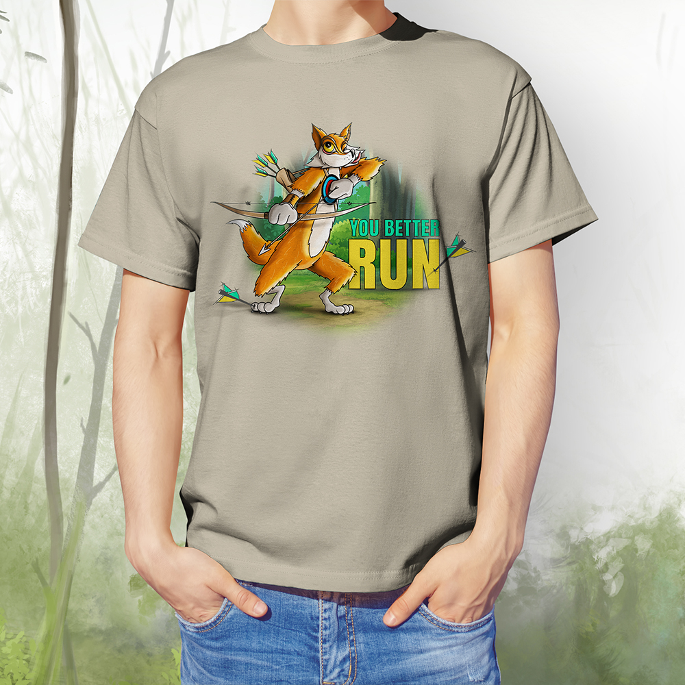 T-Shirt Fuchs better run khaki