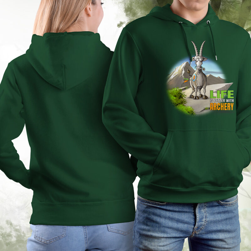 Hoodie Steinbock 1 bottle green