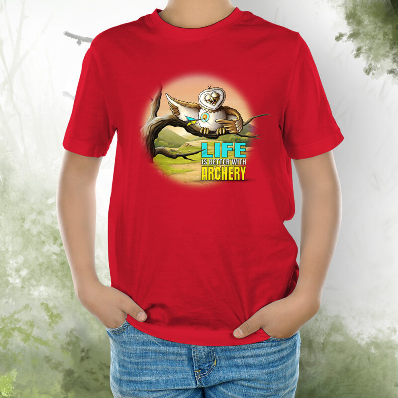 T-Shirt Kids Eule 1 red