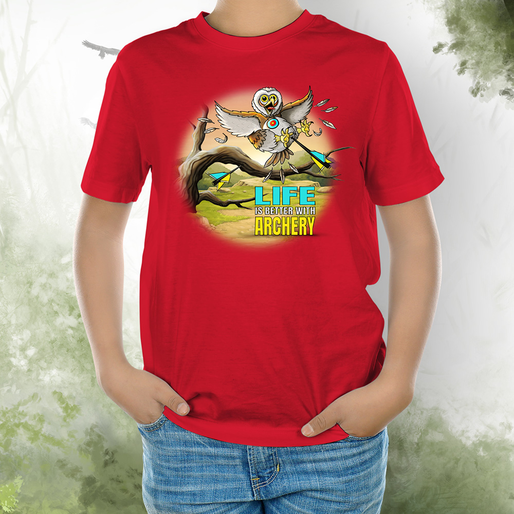 T-Shirt Kids Eule 2 red