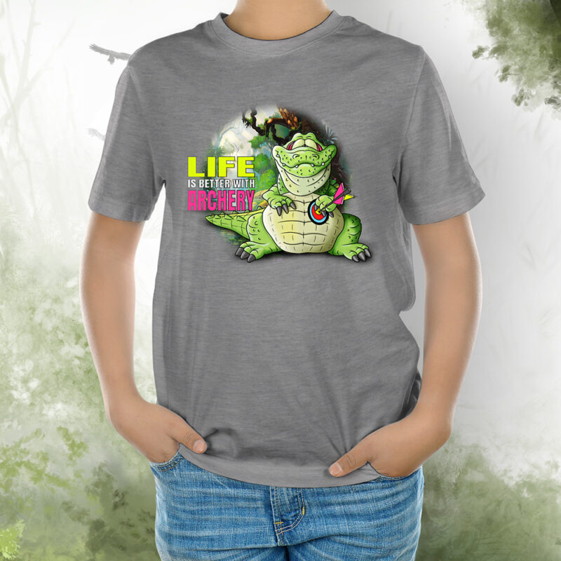T-Shirt Kids Kroko 1 grey melange