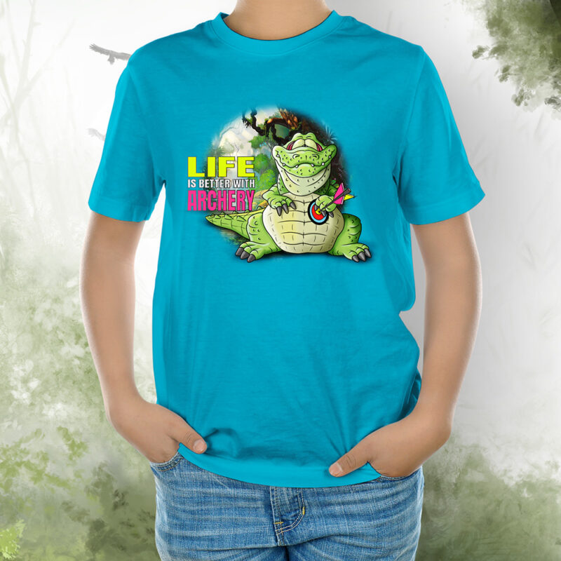 T-Shirt Kids Kroko 1 aqua