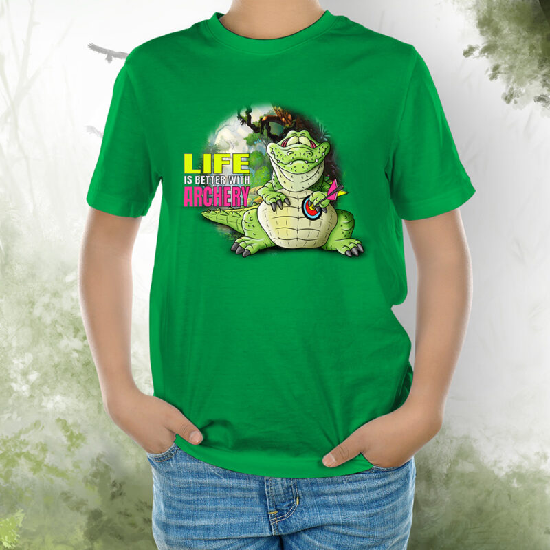 T-Shirt Kids Kroko 1 kelly green