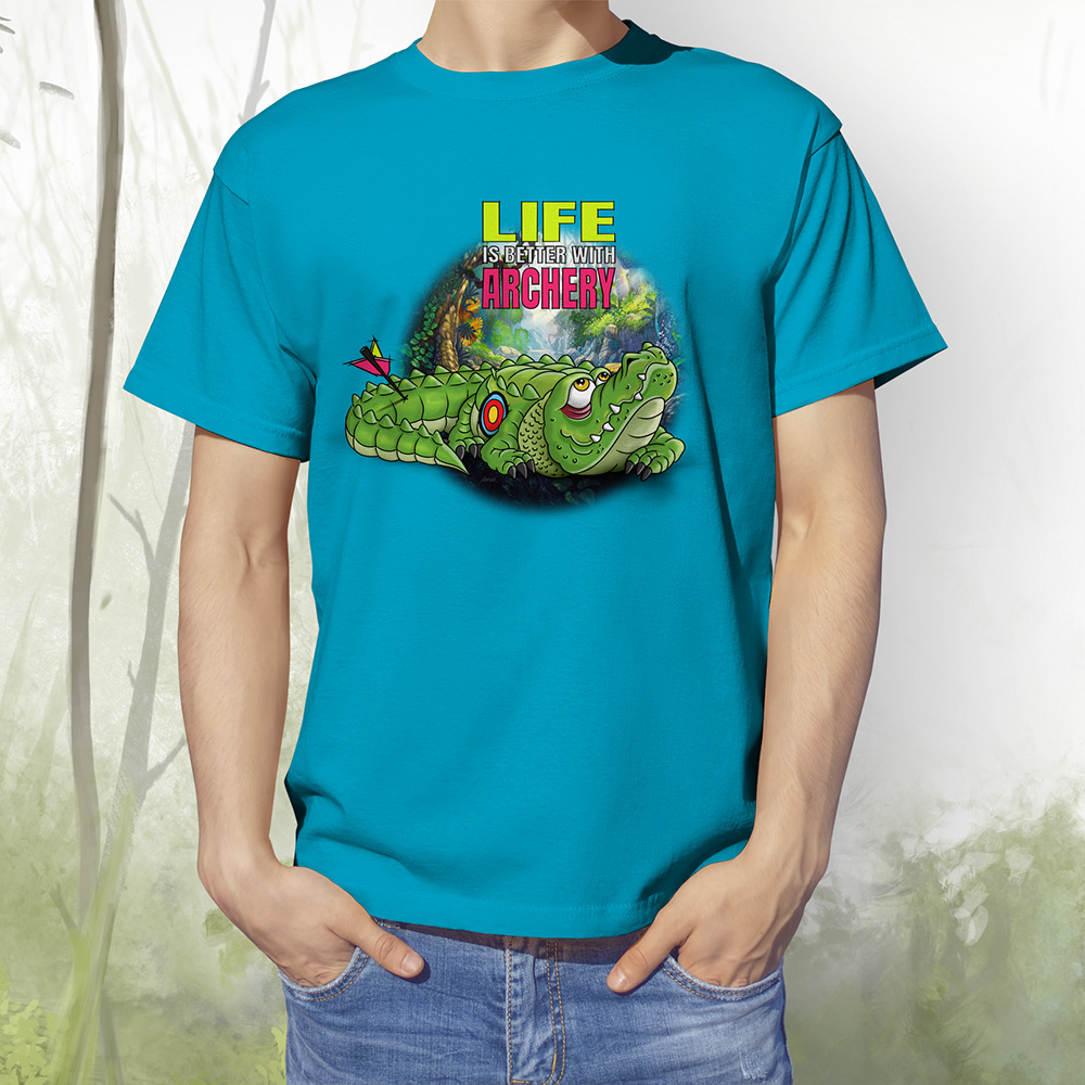 T-Shirt Kroko2 aqua