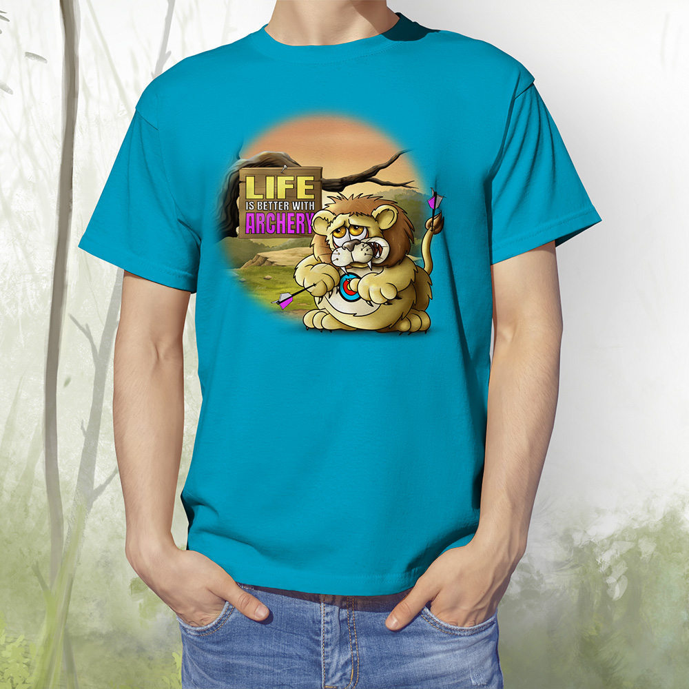 T-Shirt Löwe aqua