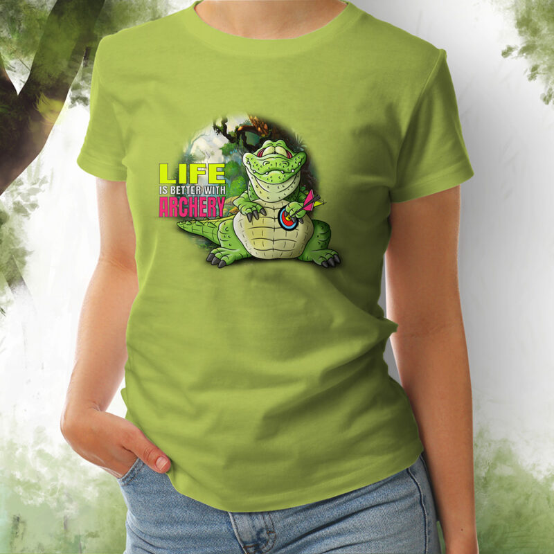 T-Shirt Damen Kroko 1 apple green