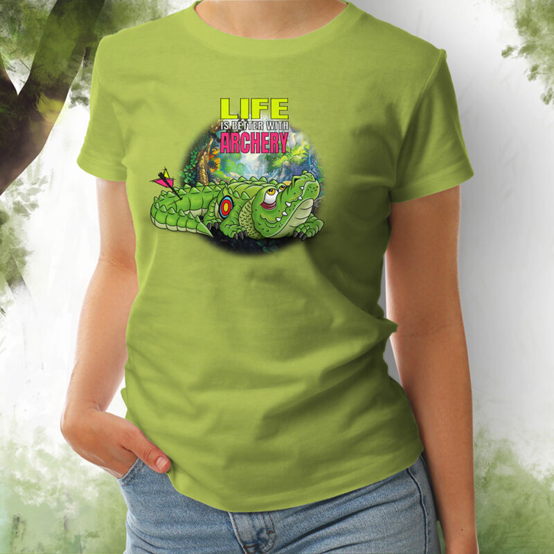 T-Shirt Damen Kroko 2 apple green