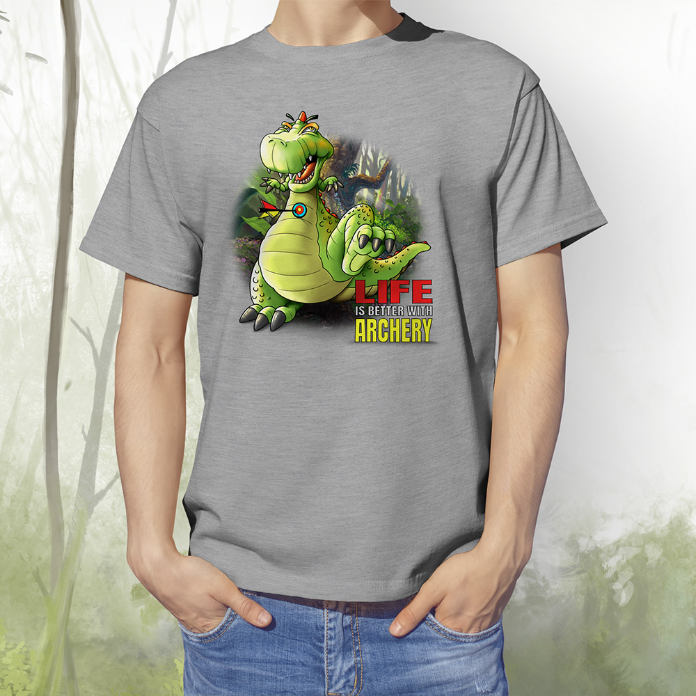 T-Shirt Herren Dino grey melange
