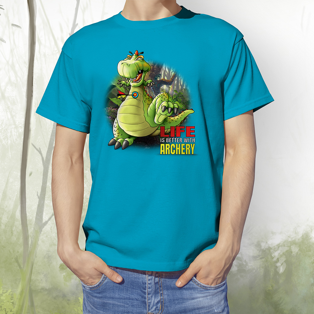 T-Shirt Herren Dino aqua