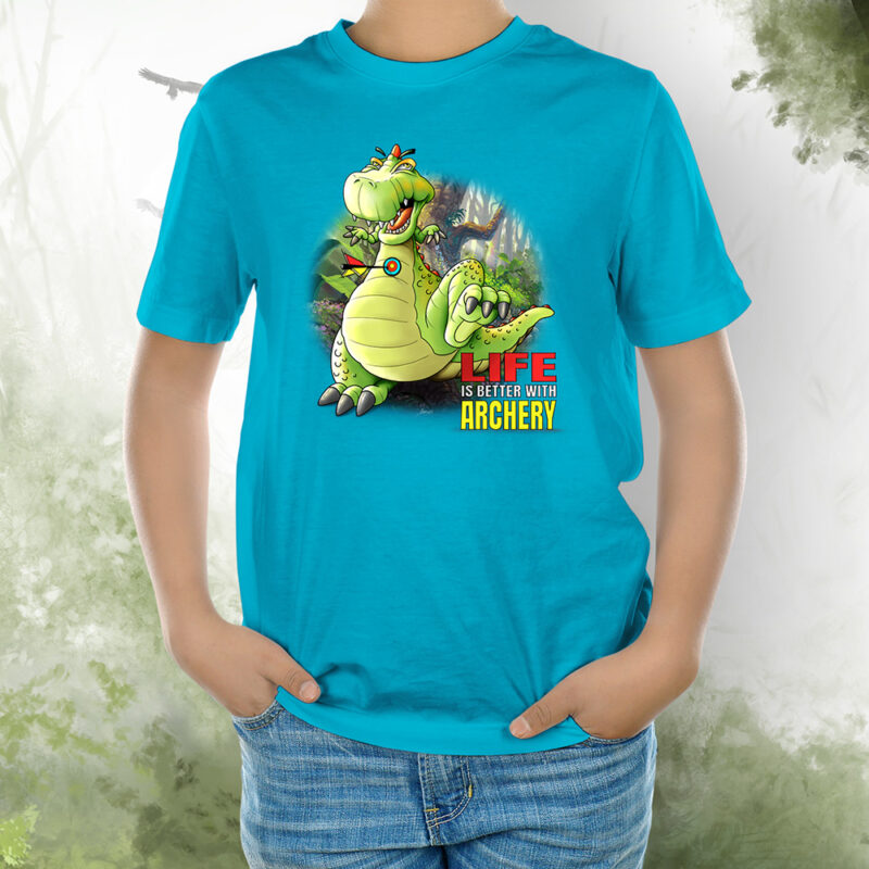 T-Shirt Kids Dino aqua