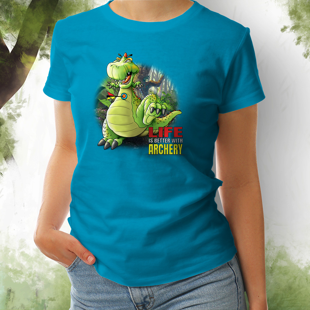 T-Shirt Damen Dino aqua