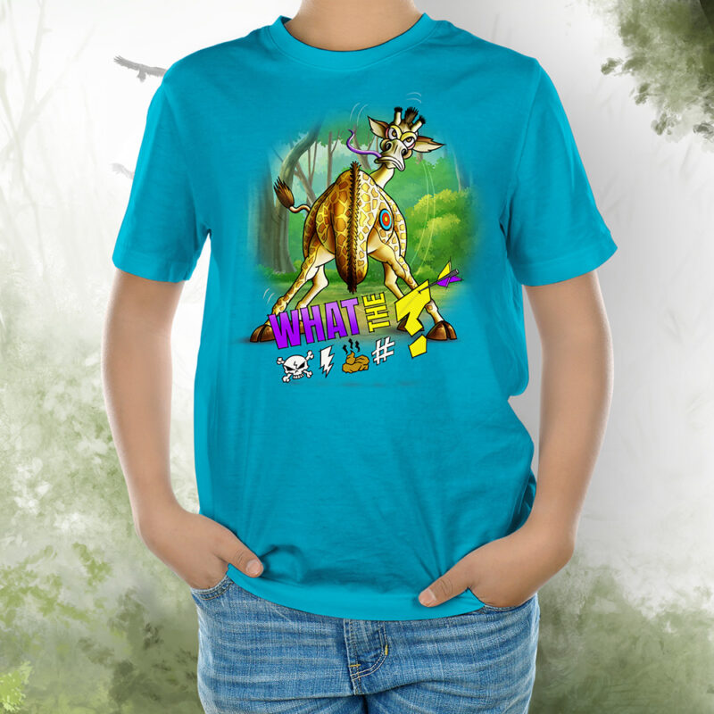 Kids Shirt Giraffe aqua