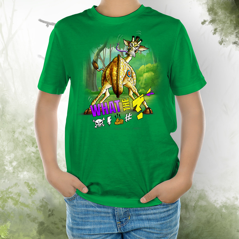 Kids Shirt Giraffe kelly green