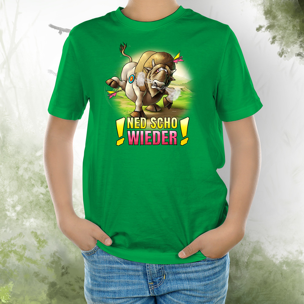 Kinder T-Shirt Bison kelly green