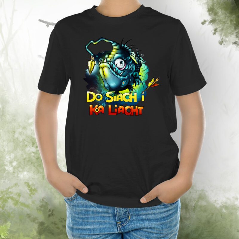 Kids T-Shirt Anglerfisch schwarz