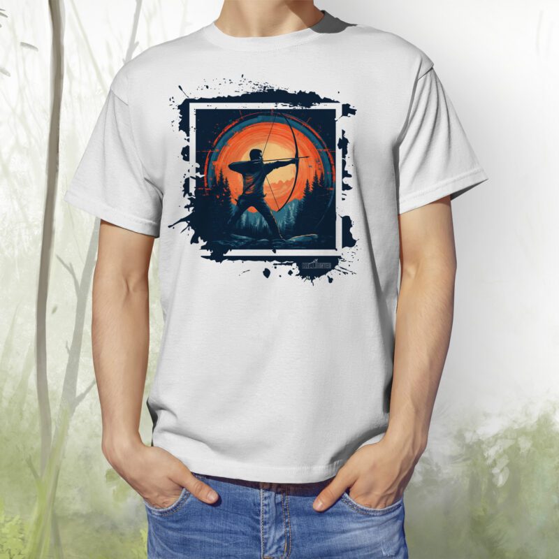 T-Shirt Langbogen Archer weiß