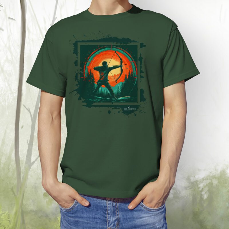 T-Shirt Recurvebogen Archer bottle green