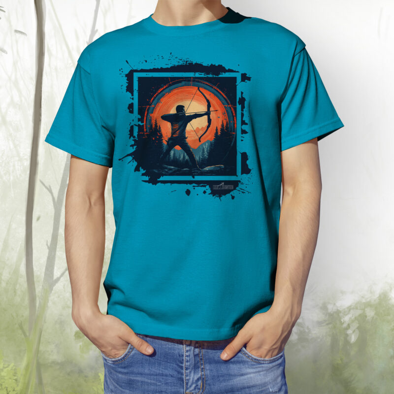 T-Shirt Recurvebogen Archer aqua