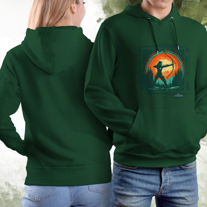 Damen Hoodie Recurve Archer bottle green