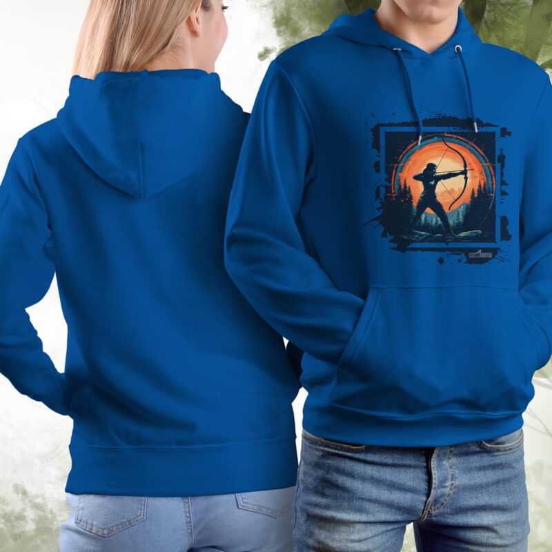 Damen Hoodie Recurve Archer blau