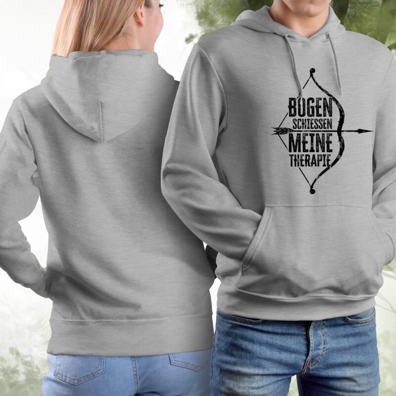 Hoodie Therapie Text grey melange