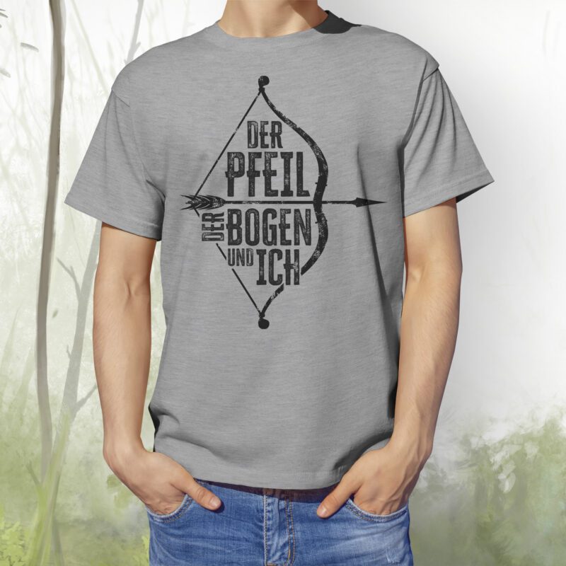 T-Shirt Der Pfeil der Bogen und ich grey melange